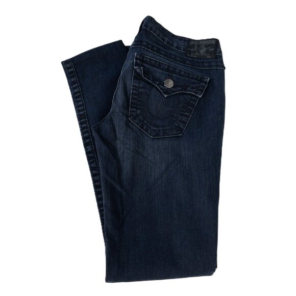 True Religion Low Cut Skinny Jeans Sz 29 Dark Wash Denim USA-Made Becca - Picture 14 of 14